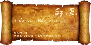 Szávai Rózsa névjegykártya